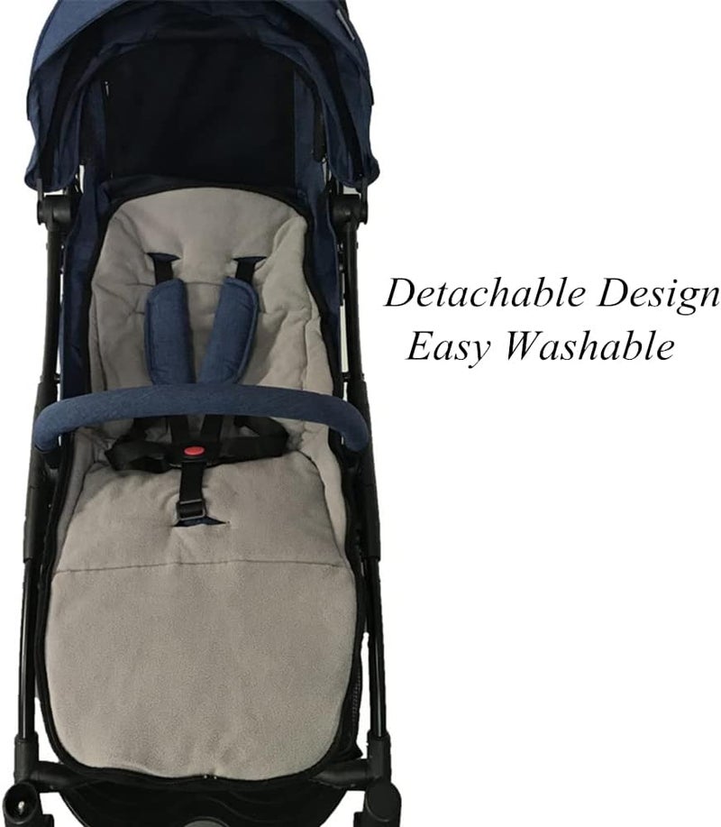 RUIXIA Winter Warm Thick Fleece Baby Stroller Sleeping Bag Detachable Universal Waterproof Toddlers Zipper Closure Windshield Footmuff Newborn Infants Swaddle Blanket Pram Wrap, Grey (BUNBAG10) - Image 2